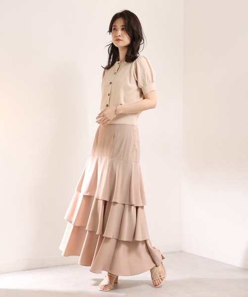 one after another NICE CLAUP（ワンアフターアナザーナイスクラップ）の「ティアードロングスカート（スカート・レディース・アイボリー/モカ/ブラウン系その他・FREE）」の7枚目の写真