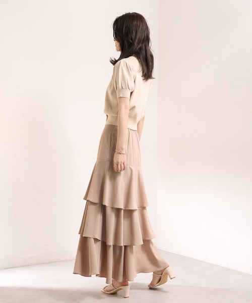 one after another NICE CLAUP（ワンアフターアナザーナイスクラップ）の「ティアードロングスカート（スカート・レディース・アイボリー/モカ/ブラウン系その他・FREE）」の11枚目の写真