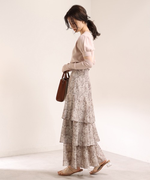 one after another NICE CLAUP（ワンアフターアナザーナイスクラップ）の「ティアードロングスカート（スカート・レディース・アイボリー/モカ/ブラウン系その他・FREE）」の19枚目の写真
