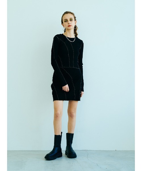 ENVYM（アンビー）の「スイッチングリブＴＯＰＳ（Tシャツ/カットソー・レディース・ブラック/グレー・FREE）」の16枚目の写真