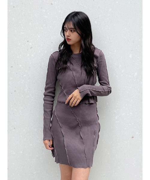 ENVYM（アンビー）の「スイッチングリブＴＯＰＳ（Tシャツ/カットソー・レディース・ブラック/グレー・FREE）」の14枚目の写真