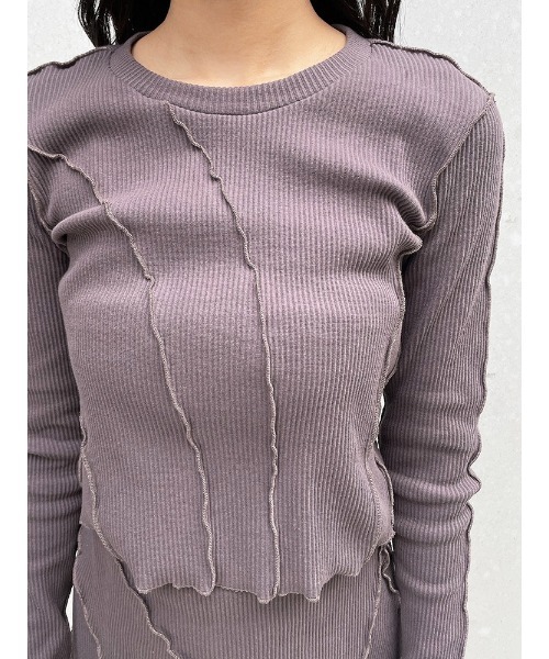 ENVYM（アンビー）の「スイッチングリブＴＯＰＳ（Tシャツ/カットソー・レディース・ブラック/グレー・FREE）」の15枚目の写真