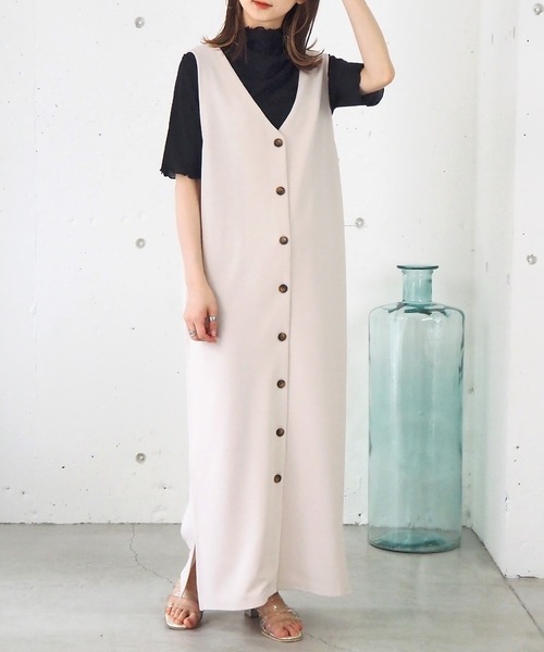 tiptop（ティップトップ）の「前後2wayジャンパースカート（ジャンパースカート・レディース・アイボリー/ブラック・FREE）」の2枚目の写真