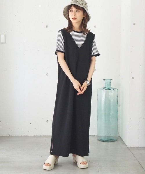 tiptop（ティップトップ）の「前後2wayジャンパースカート（ジャンパースカート・レディース・アイボリー/ブラック・FREE）」の4枚目の写真