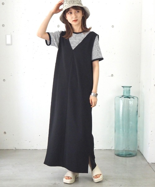 tiptop（ティップトップ）の「前後2wayジャンパースカート（ジャンパースカート・レディース・アイボリー/ブラック・FREE）」の6枚目の写真