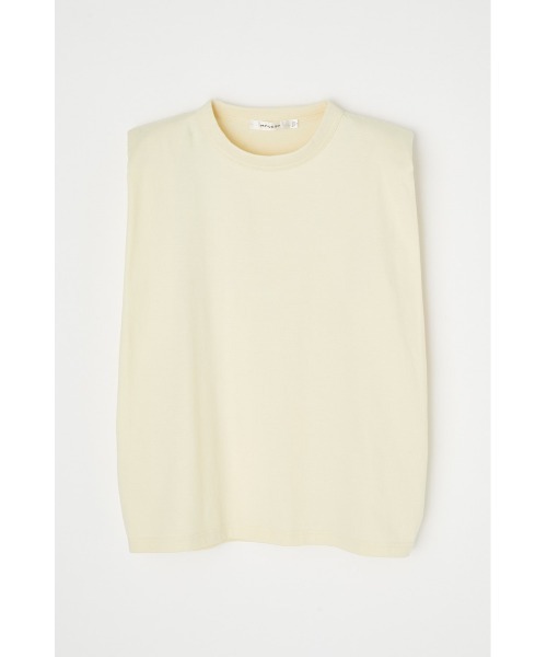 MOUSSY(マウジー)の「PADDED SHOULDER SLEEVELESS トップス(タンクトップ・レディース・ホワイト/ブラック/ライトピンク/キナリ・FREE)」の7枚目の写真