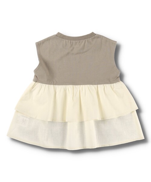 BRANSHES（ブランシェス）の「裾フリル半袖Tシャツ（Tシャツ/カットソー・キッズ・ブラウン/ライトグリーン/チャコールグレー・90/140/120/110/100/130/150）」の4枚目の写真