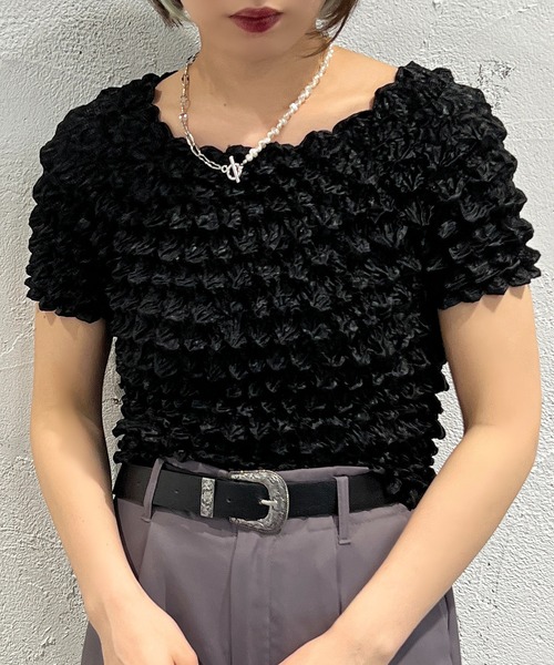 apres jour mignon(アプレジュールミニョン)の「ポップコーントップス【ZOZOTOWN限定アイテム】(Tシャツ/カットソー・レディース・ブラック/オフホワイト/グリーン・X-LARGE/フリー)」の9枚目の写真