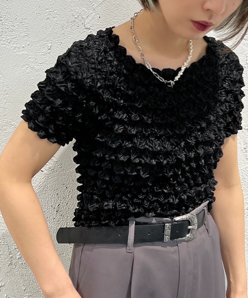 apres jour mignon(アプレジュールミニョン)の「ポップコーントップス【ZOZOTOWN限定アイテム】(Tシャツ/カットソー・レディース・ブラック/オフホワイト/グリーン・X-LARGE/フリー)」の8枚目の写真