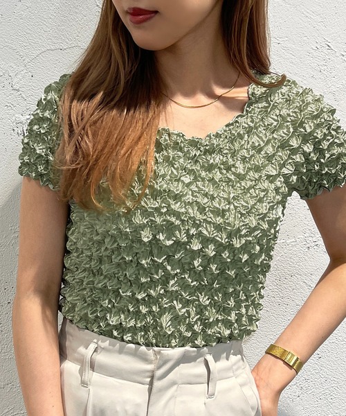 apres jour mignon(アプレジュールミニョン)の「ポップコーントップス【ZOZOTOWN限定アイテム】(Tシャツ/カットソー・レディース・ブラック/オフホワイト/グリーン・X-LARGE/フリー)」の15枚目の写真