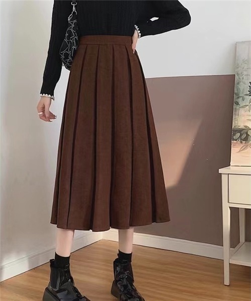 Dream garden（ドリームガーデン）の「プリーツスカート（スカート・レディース・ブラウン/ブラック/ライトベージュ/グレー/グリーン/ボルドー・L/M/S）」の20枚目の写真