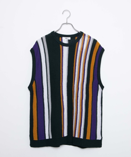 WEGO(ウィゴー)の「WEGO/レトロストライプニットベスト(ベスト・メンズ・ブラック/ダークグリーン・LARGE/MEDIUM)」の17枚目の写真