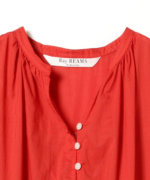 Ray BEAMS（レイビームス）の「Ray BEAMS / コットン ギャザー フレンチスリーブ ワンピース（ワンピース・レディース・ブラック/レッド/グリーン・ONE SIZE）」の8枚目の写真