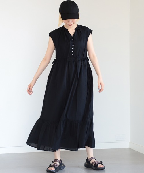 Ray BEAMS（レイビームス）の「Ray BEAMS / コットン ギャザー フレンチスリーブ ワンピース（ワンピース・レディース・ブラック/レッド/グリーン・ONE SIZE）」の14枚目の写真