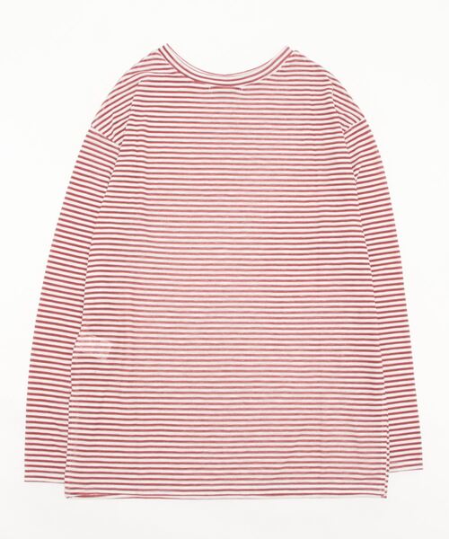 ＪＵＧＬＡＮＳ（ユグランス）の「☆ 【CHIGNON】シアーリブボーダーロンT　8222-091（Tシャツ/カットソー・レディース・レッド/ブラック・FREE）」の3枚目の写真