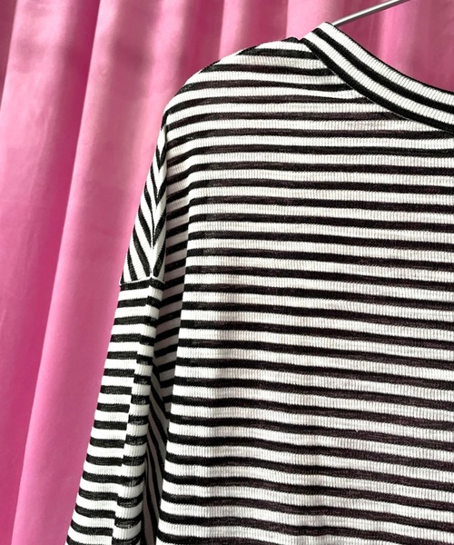 ＪＵＧＬＡＮＳ（ユグランス）の「☆ 【CHIGNON】シアーリブボーダーロンT　8222-091（Tシャツ/カットソー・レディース・レッド/ブラック・FREE）」の21枚目の写真