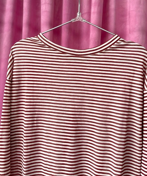 ＪＵＧＬＡＮＳ（ユグランス）の「☆ 【CHIGNON】シアーリブボーダーロンT　8222-091（Tシャツ/カットソー・レディース・レッド/ブラック・FREE）」の16枚目の写真