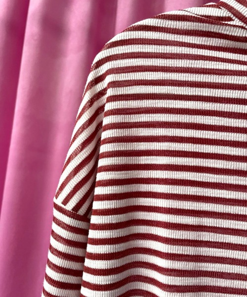 ＪＵＧＬＡＮＳ（ユグランス）の「☆ 【CHIGNON】シアーリブボーダーロンT　8222-091（Tシャツ/カットソー・レディース・レッド/ブラック・FREE）」の15枚目の写真