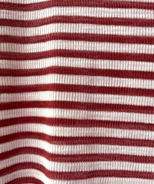 ＪＵＧＬＡＮＳ（ユグランス）の「☆ 【CHIGNON】シアーリブボーダーロンT　8222-091（Tシャツ/カットソー・レディース・レッド/ブラック・FREE）」の13枚目の写真