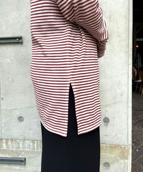 ＪＵＧＬＡＮＳ（ユグランス）の「☆ 【CHIGNON】シアーリブボーダーロンT　8222-091（Tシャツ/カットソー・レディース・レッド/ブラック・FREE）」の6枚目の写真