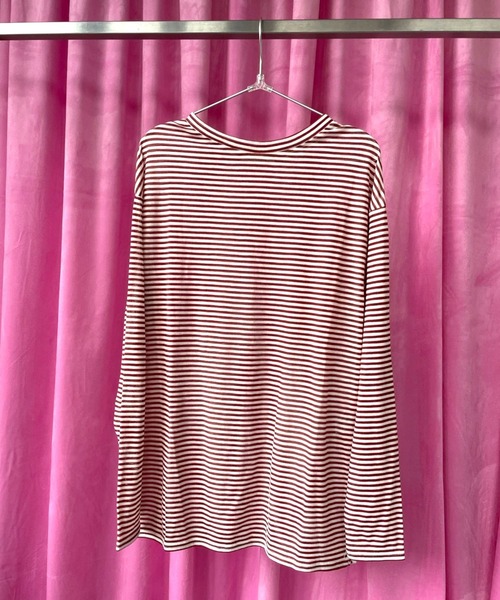 ＪＵＧＬＡＮＳ（ユグランス）の「☆ 【CHIGNON】シアーリブボーダーロンT　8222-091（Tシャツ/カットソー・レディース・レッド/ブラック・FREE）」の17枚目の写真