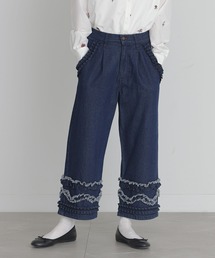 somari imagination | 『フリルデザインクロップドデニムパンツ』(デニムパンツ)