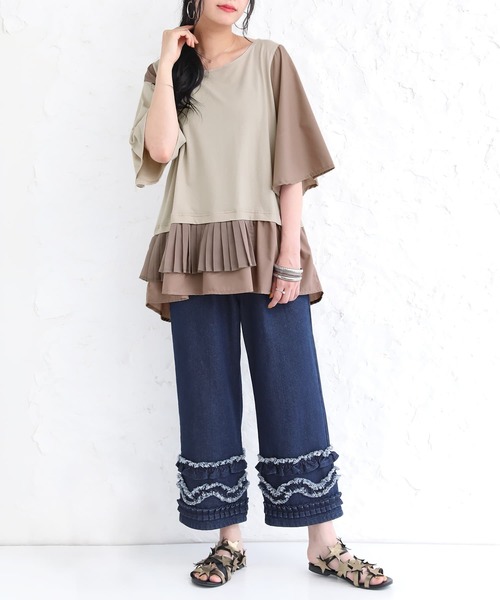 somari imagination（ソマリ イマジネーション）の「『フリルデザインクロップドデニムパンツ』（デニムパンツ・レディース・インディゴブルー・2/1）」の10枚目の写真