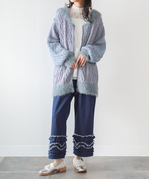 somari imagination（ソマリ イマジネーション）の「『フリルデザインクロップドデニムパンツ』（デニムパンツ・レディース・インディゴブルー・2/1）」の13枚目の写真