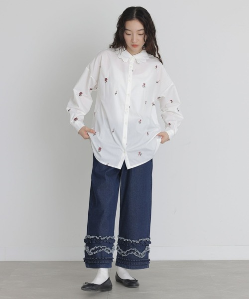 somari imagination（ソマリ イマジネーション）の「『フリルデザインクロップドデニムパンツ』（デニムパンツ・レディース・インディゴブルー・2/1）」の10枚目の写真