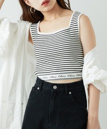 Chico | ショート丈裾ロゴニットタンク(タンクトップ)
