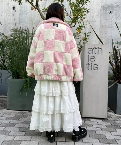 Candy Stripper（キャンディストリッパー）の「CHECKERED BOA ジャケット（その他アウター・レディース・ブラック/ブルー/グリーン/ピンク・2）」の18枚目の写真