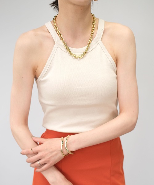 ＡＮＤＪ（アンドジェイ）の「カップ付きアメスリホルダータンク（タンクトップ・レディース・モカ/ベージュ系その他/ブラック/グリーン・M）」の4枚目の写真