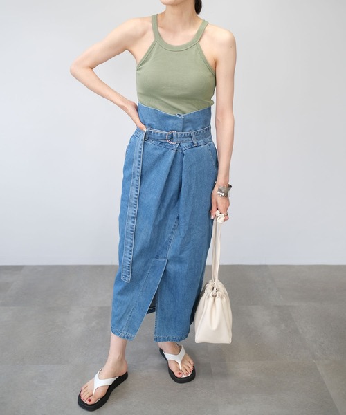 ＡＮＤＪ（アンドジェイ）の「カップ付きアメスリホルダータンク（タンクトップ・レディース・モカ/ベージュ系その他/ブラック/グリーン・M）」の12枚目の写真