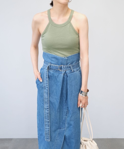 ＡＮＤＪ（アンドジェイ）の「カップ付きアメスリホルダータンク（タンクトップ・レディース・モカ/ベージュ系その他/ブラック/グリーン・M）」の13枚目の写真