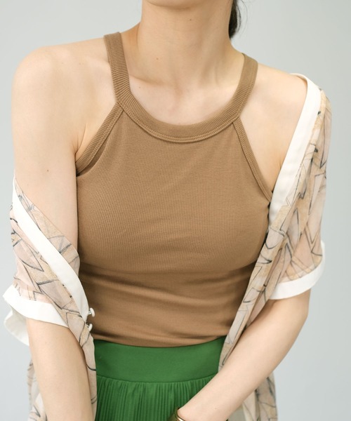 ＡＮＤＪ（アンドジェイ）の「カップ付きアメスリホルダータンク（タンクトップ・レディース・モカ/ベージュ系その他/ブラック/グリーン・M）」の19枚目の写真