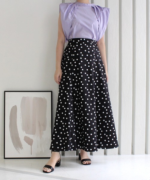 MODE ROBE（モードローブ）の「2WAYタックスリーブノースリーブブラウス（Tシャツ/カットソー・レディース・ホワイト/ブラック/パープル・FREE）」の10枚目の写真