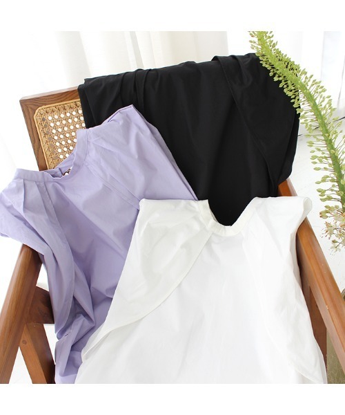 MODE ROBE（モードローブ）の「2WAYタックスリーブノースリーブブラウス（Tシャツ/カットソー・レディース・ホワイト/ブラック/パープル・FREE）」の20枚目の写真