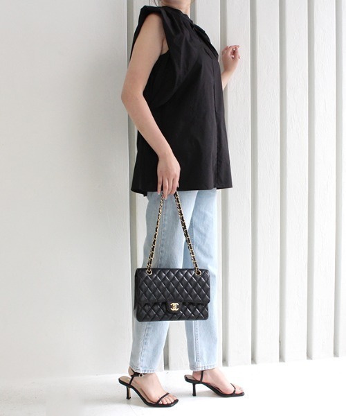 MODE ROBE（モードローブ）の「2WAYタックスリーブノースリーブブラウス（Tシャツ/カットソー・レディース・ホワイト/ブラック/パープル・FREE）」の21枚目の写真