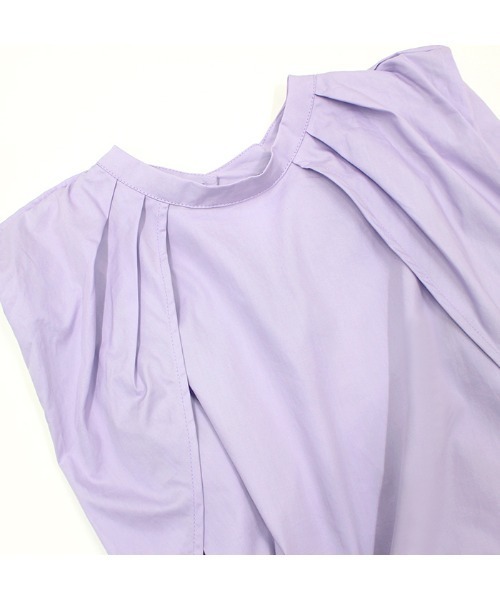 MODE ROBE（モードローブ）の「2WAYタックスリーブノースリーブブラウス（Tシャツ/カットソー・レディース・ホワイト/ブラック/パープル・FREE）」の8枚目の写真