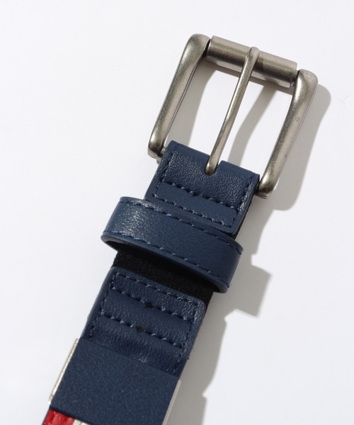 OUTDOOR PRODUCTS(アウトドアプロダクツ)の「【OUTDOOR PRODUCTS/アウトドアプロダクツ】フェイクレザー 3本ライン トリコロール ストレッチ ベルト(ベルト・メンズ・ブラック/ネイビー/ブラウン・FREE)」の13枚目の写真