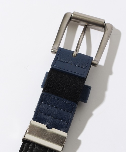 OUTDOOR PRODUCTS(アウトドアプロダクツ)の「【OUTDOOR PRODUCTS/アウトドアプロダクツ】フェイクレザー 3本ライン トリコロール ストレッチ ベルト(ベルト・メンズ・ブラック/ネイビー/ブラウン・FREE)」の12枚目の写真