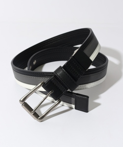 OUTDOOR PRODUCTS(アウトドアプロダクツ)の「【OUTDOOR PRODUCTS/アウトドアプロダクツ】フェイクレザー 3本ライン トリコロール ストレッチ ベルト(ベルト・メンズ・ブラック/ネイビー/ブラウン・FREE)」の10枚目の写真