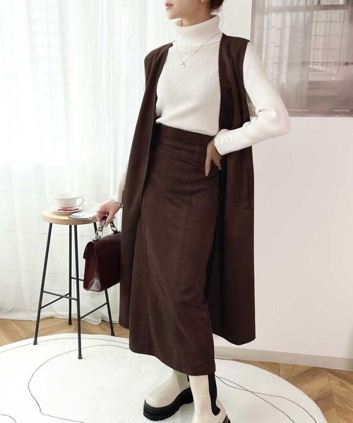 classicalelf(クラシカルエルフ)の「上品魅え。スエードポンチハイウエストナローロングスカート(スカート・レディース・ブラック/ブラウン/グリーン/ベージュ系その他・MEDIUM/LARGE/X-LARGE/SMALL)」の14枚目の写真
