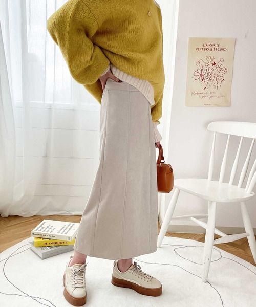 classicalelf(クラシカルエルフ)の「上品魅え。スエードポンチハイウエストナローロングスカート(スカート・レディース・ブラック/ブラウン/グリーン/ベージュ系その他・MEDIUM/LARGE/X-LARGE/SMALL)」の8枚目の写真