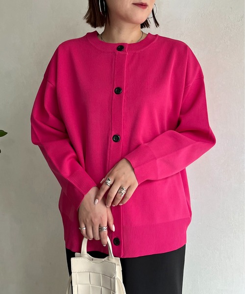 prose verse（プロズヴェール）の「前後2wayスポンジニットカーデ（カーディガン/ボレロ・レディース・ブラック/アイボリー/ピンク/グリーン/マスタード・MEDIUM）」の5枚目の写真