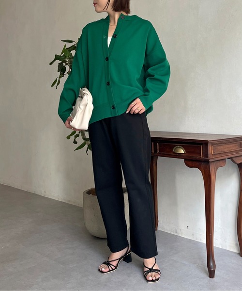 prose verse（プロズヴェール）の「前後2wayスポンジニットカーデ（カーディガン/ボレロ・レディース・ブラック/アイボリー/ピンク/グリーン/マスタード・MEDIUM）」の6枚目の写真