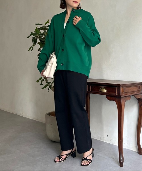 prose verse（プロズヴェール）の「前後2wayスポンジニットカーデ（カーディガン/ボレロ・レディース・ブラック/アイボリー/ピンク/グリーン/マスタード・MEDIUM）」の7枚目の写真