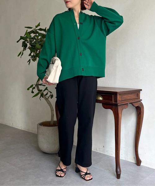 prose verse（プロズヴェール）の「前後2wayスポンジニットカーデ（カーディガン/ボレロ・レディース・ブラック/アイボリー/ピンク/グリーン/マスタード・MEDIUM）」の8枚目の写真