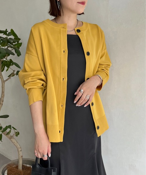 prose verse（プロズヴェール）の「前後2wayスポンジニットカーデ（カーディガン/ボレロ・レディース・ブラック/アイボリー/ピンク/グリーン/マスタード・MEDIUM）」の9枚目の写真