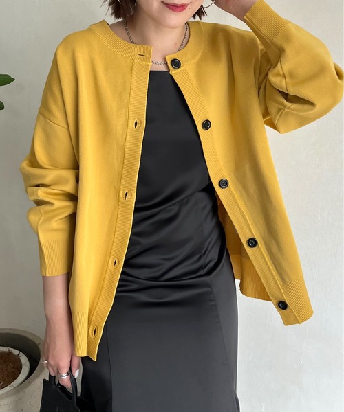 prose verse（プロズヴェール）の「前後2wayスポンジニットカーデ（カーディガン/ボレロ・レディース・ブラック/アイボリー/ピンク/グリーン/マスタード・MEDIUM）」の13枚目の写真